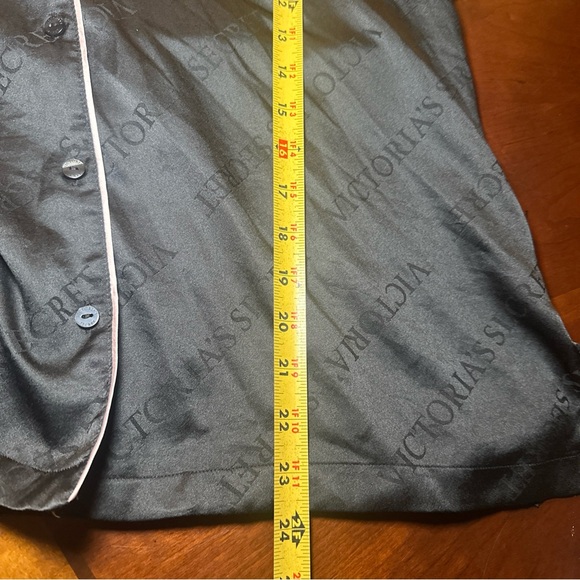 Victoria Secret Pajama Shirt Dress Black Casual Women's Long Sleeve Size Medium - Picture 9 of 9